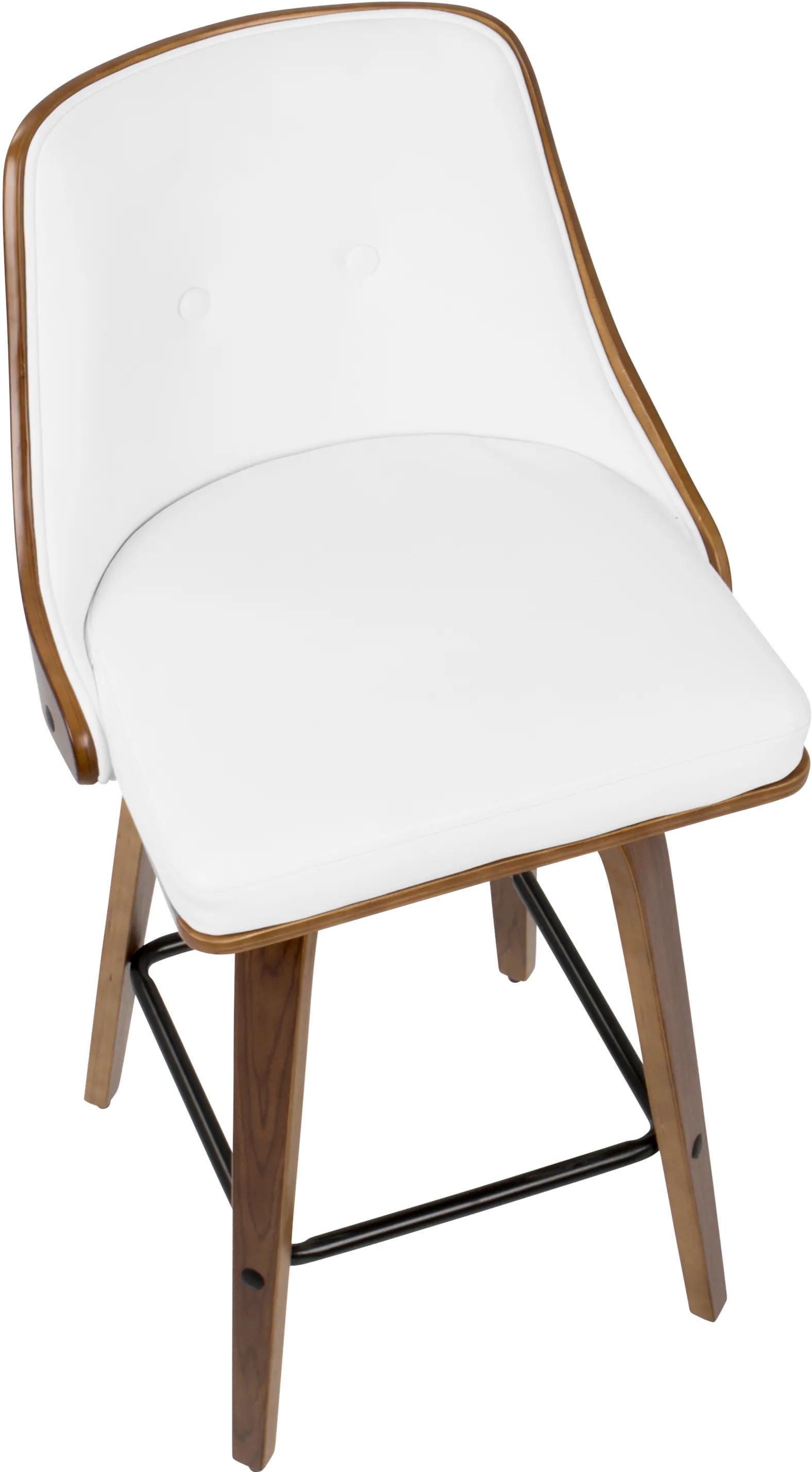 B26-GNN2-SWVX WLW2 Mid Century White Swivel Counter Height Stool (Set of 2) - Gianna-5