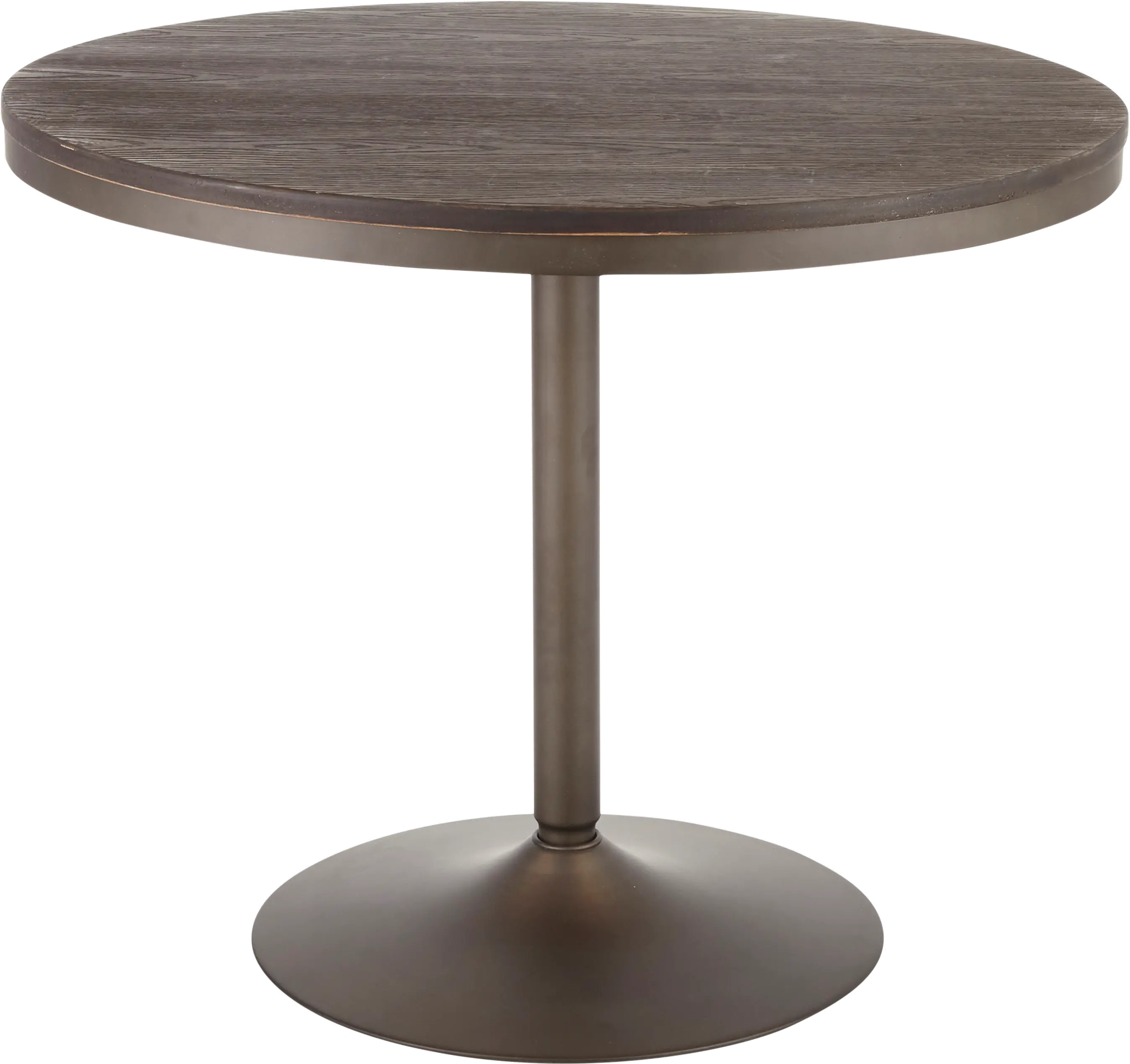 DT-DKTA ANE Industrial Antique Metal and Wood Round Dining Room Table - Dakota-1