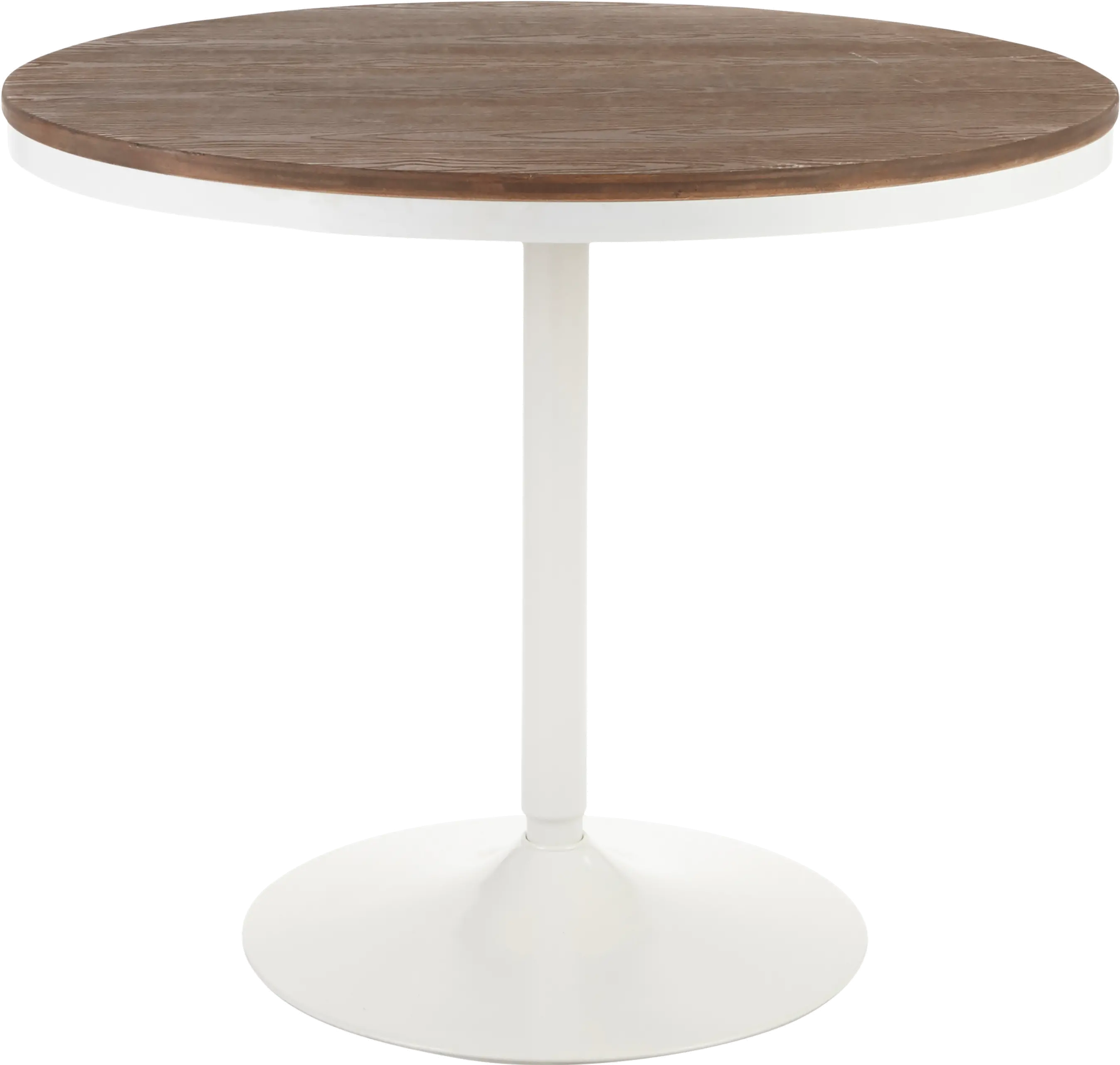 DT-DKTA WBN Industrial White Metal and Wood Round Dining Room Table - Dakota-1