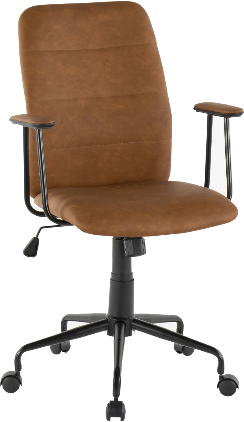 Brown Faux Leather Contemporary Office Chair - Fredrick