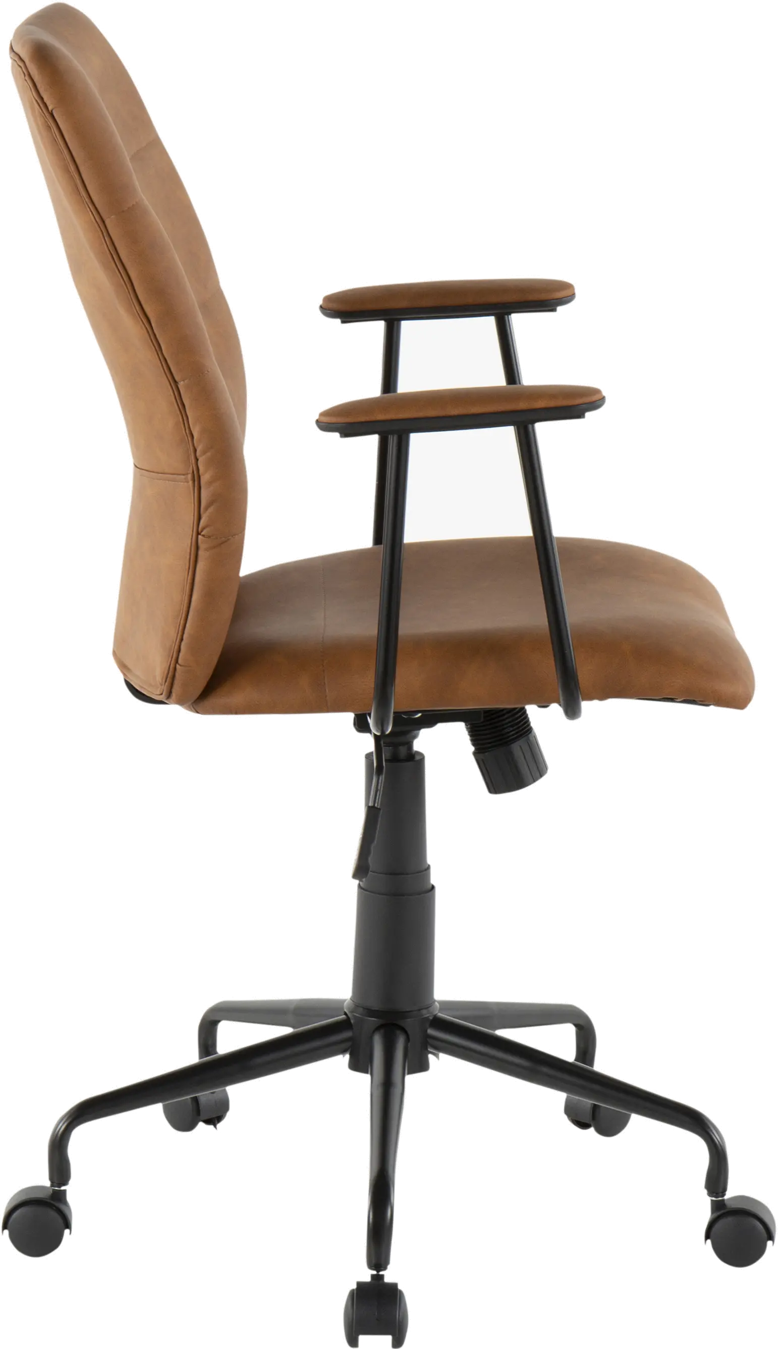 OC-FRED BK+BN Brown Faux Leather Contemporary Office Chair - Fredrick-3