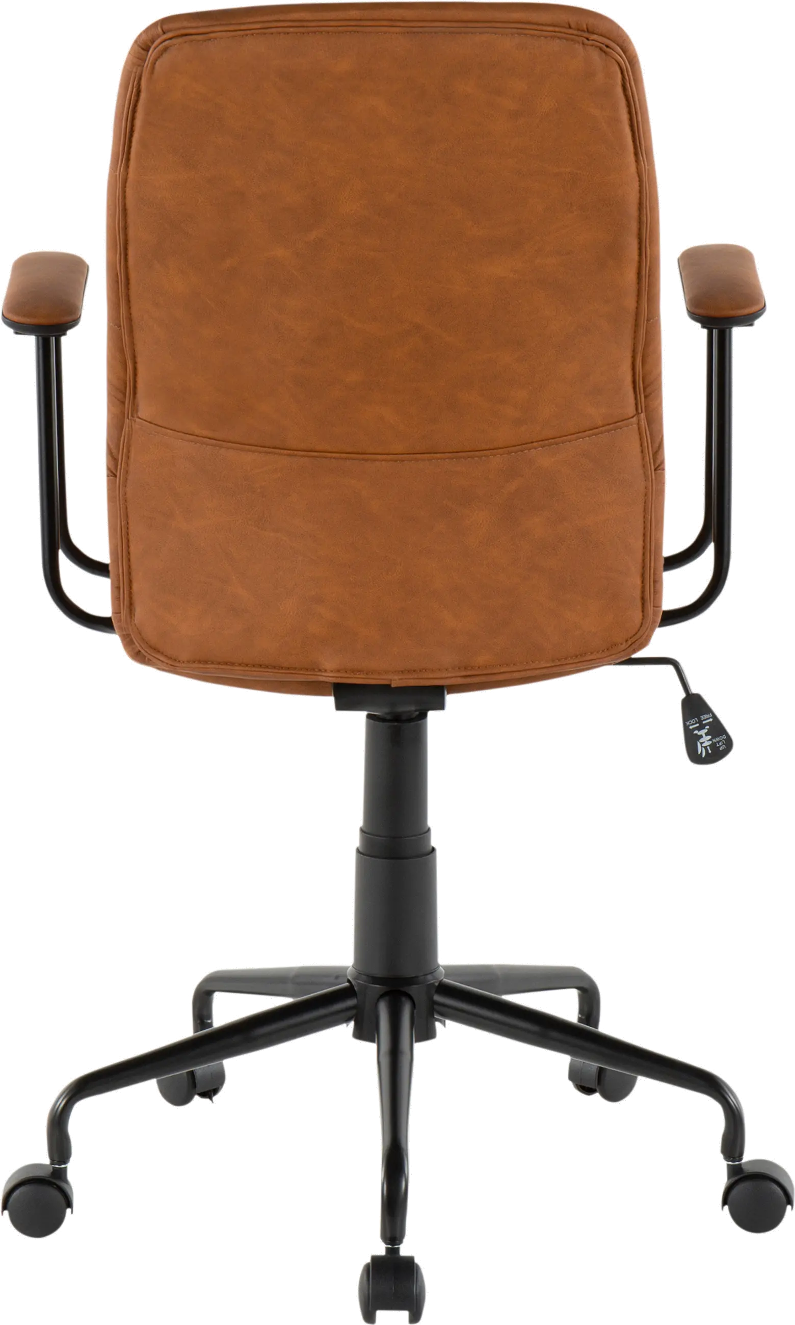 OC-FRED BK+BN Brown Faux Leather Contemporary Office Chair - Fredrick-4
