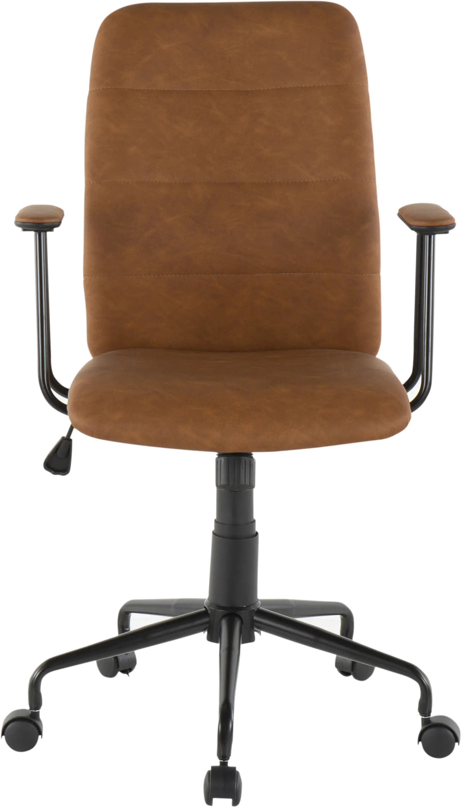 OC-FRED BK+BN Brown Faux Leather Contemporary Office Chair - Fredrick-5