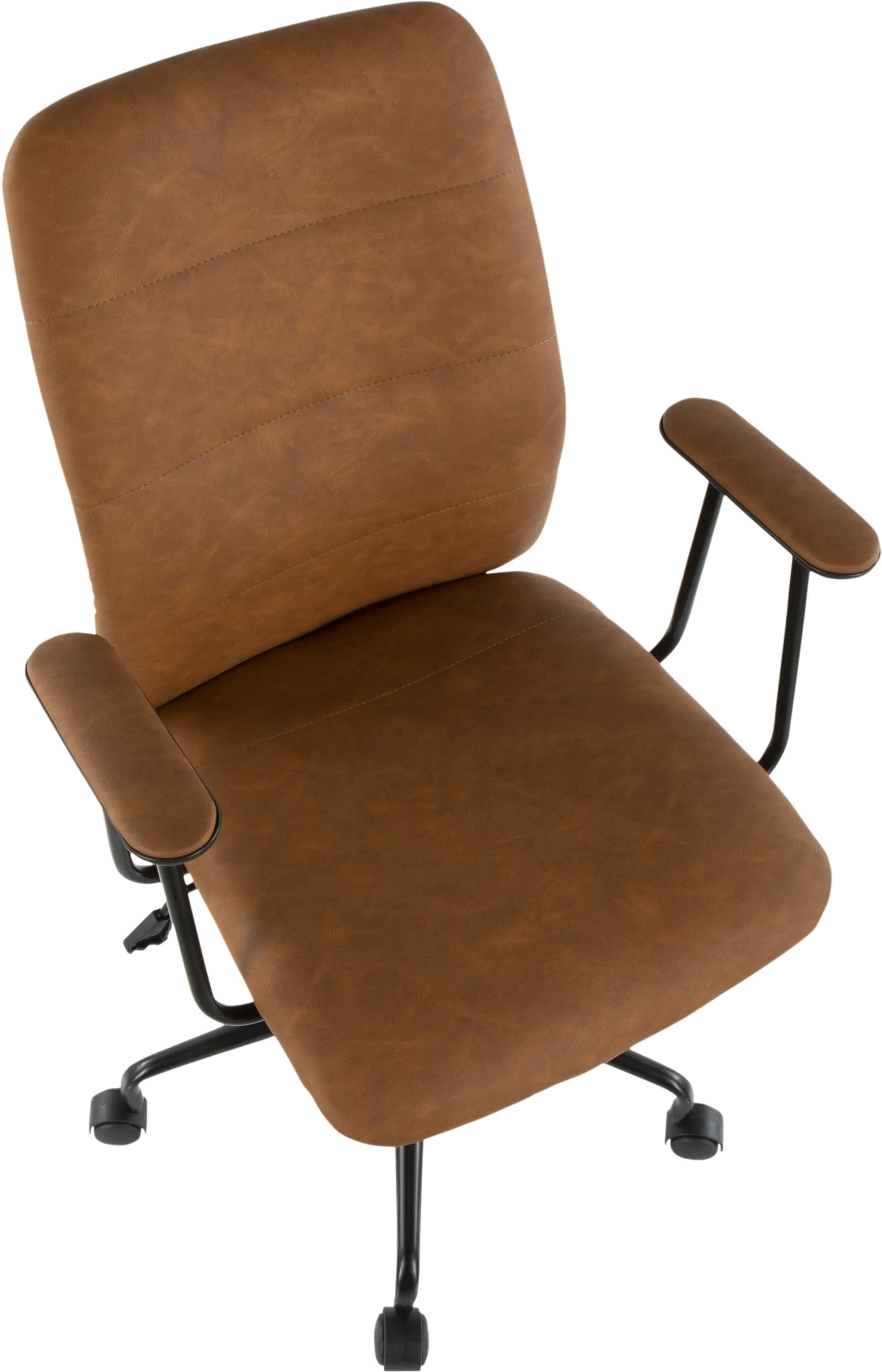 OC-FRED BK+BN Brown Faux Leather Contemporary Office Chair - Fredrick-6