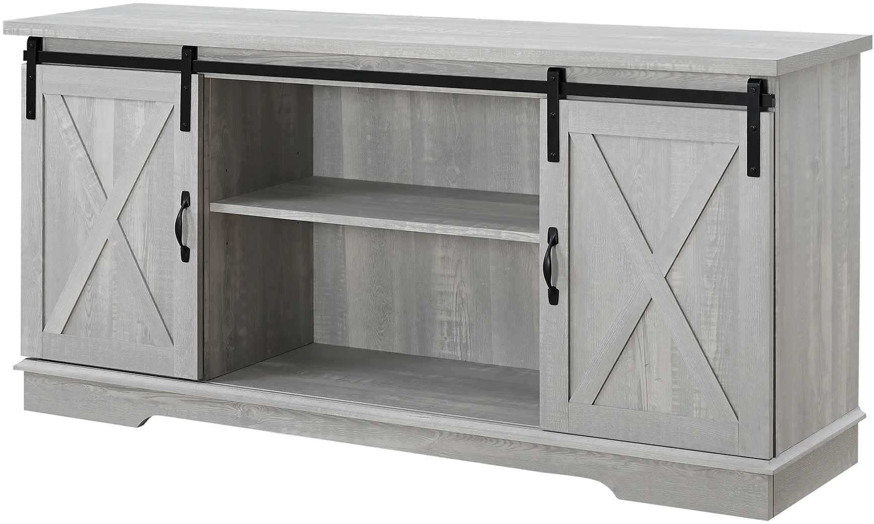 W58SBDST Carolina Gray 58 Inch Farmhouse TV Stand - Walker Edison-1
