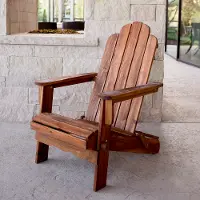 OWACBR Light Rustic Brown Outdoor Patio Adirondack Chair - Walker Edison