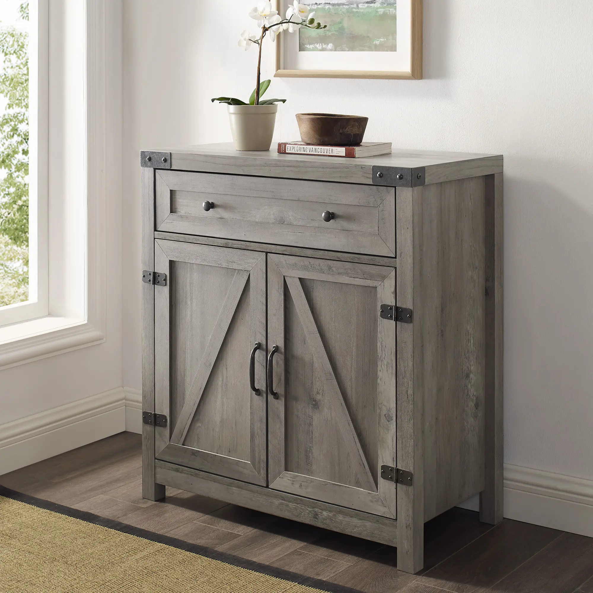 AF30BDGW Towne Gray Farmhouse Accent Cabinet - Walker Edison-2