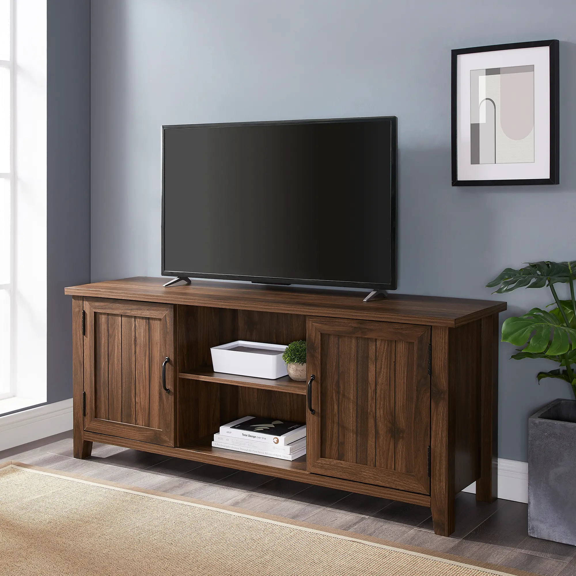 W58CS2DDW Carin Dark Walnut 58 Inch TV Stand - Walker Edison-2