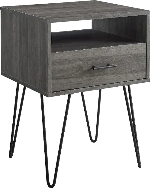 Gray Hairpin Leg Nightstand - Walker Edison | RC Willey