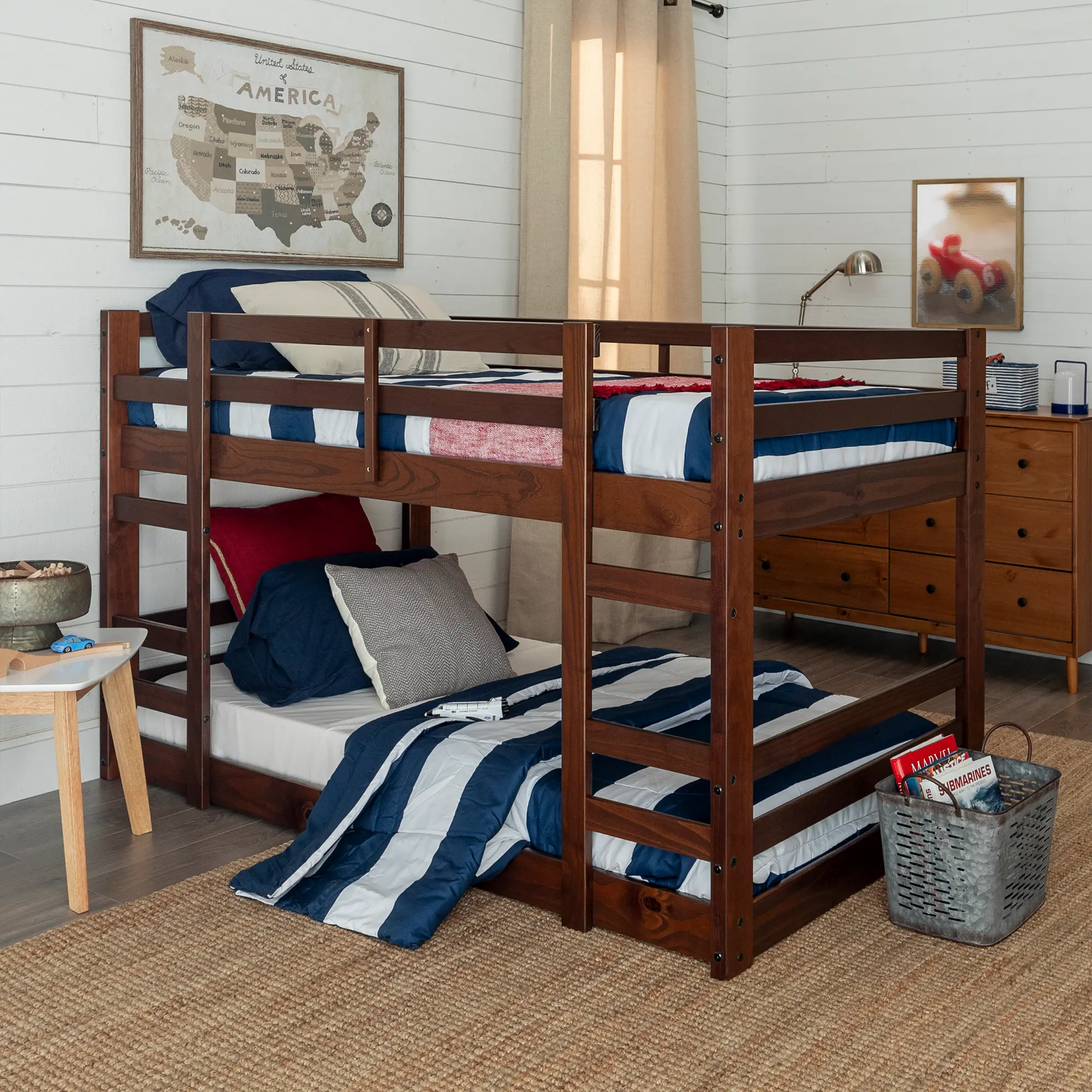 BWJRTOTWT Medium Brown Low Twin-over-Twin Bunk Bed - Walker Edison-2