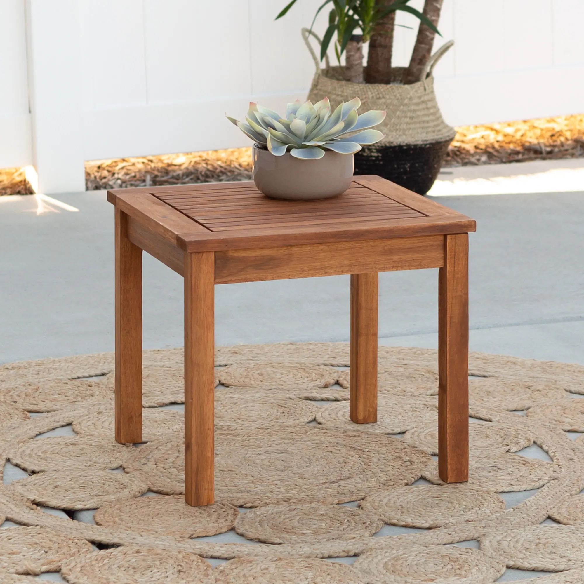 OWSSTBR Brown Patio Wood Side Table - Midland-2