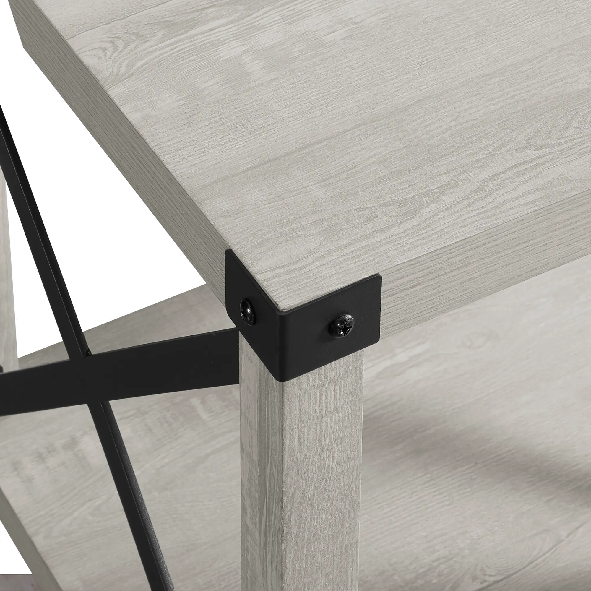 AF18MXSTST Metal X Stone Gray Modern Farmhouse End Table - Walker Edison-3