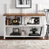 BS52LCSWWH Efron White and Wood 52 Inch Storage Console - Walker Edison