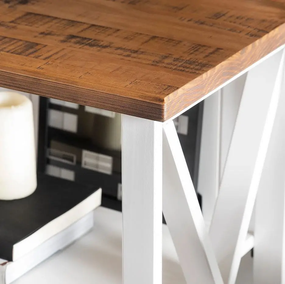 BS52LCSWWH Efron White and Wood 52 Inch Storage Console - Walker Edison-4