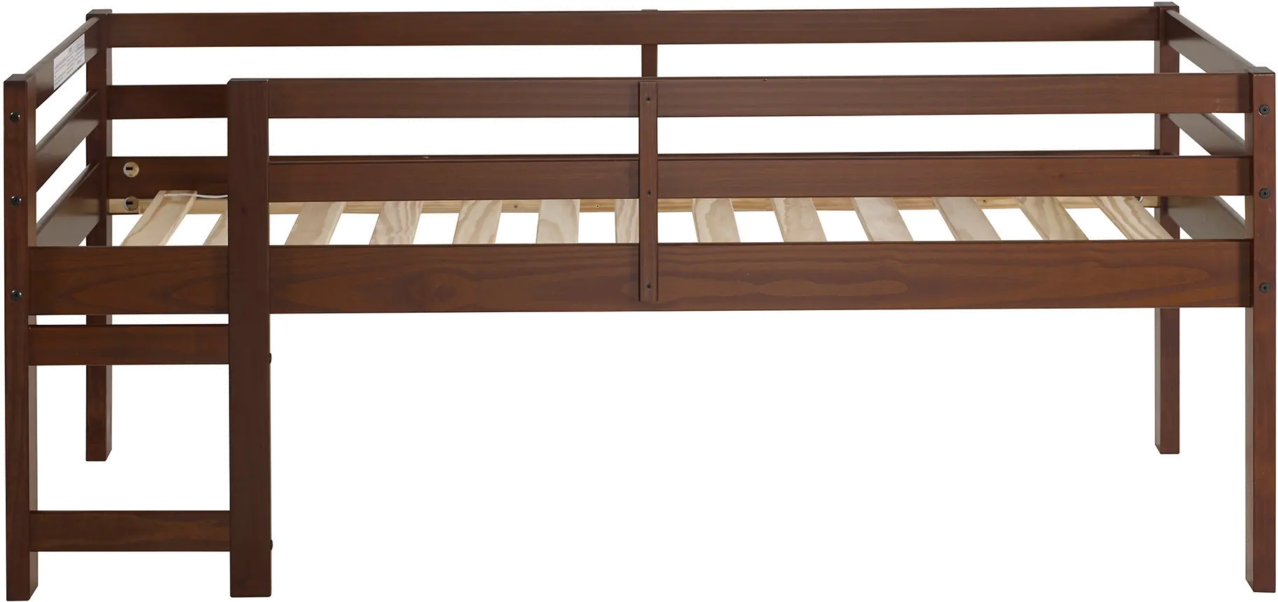 BWJRTOLWT Amelia Contemporary Medium Brown Solid Pine Twin Low Loft Bed - Walker Edison-1