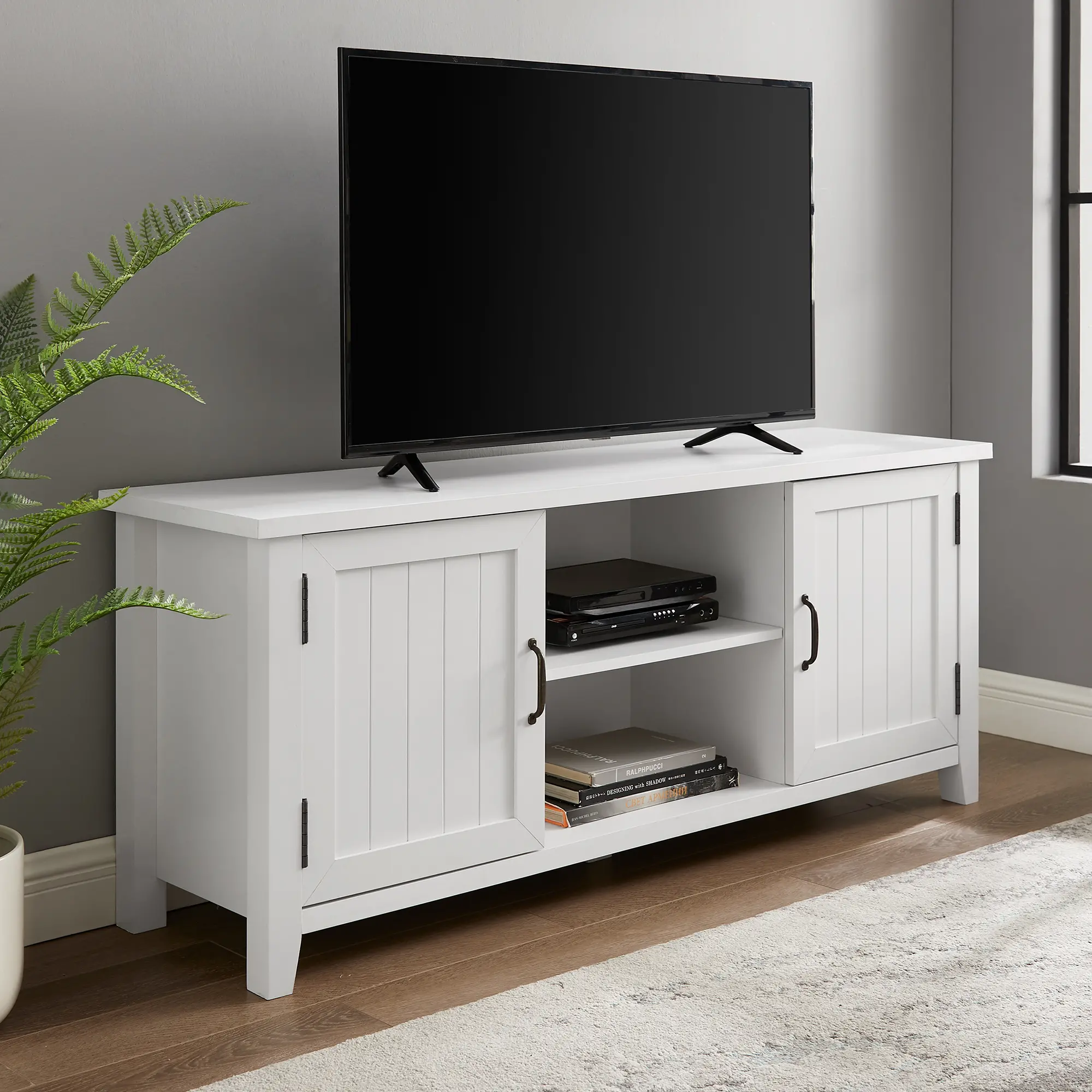 W58CS2DSW Carin White 58 Inch TV Stand - Walker Edison-2