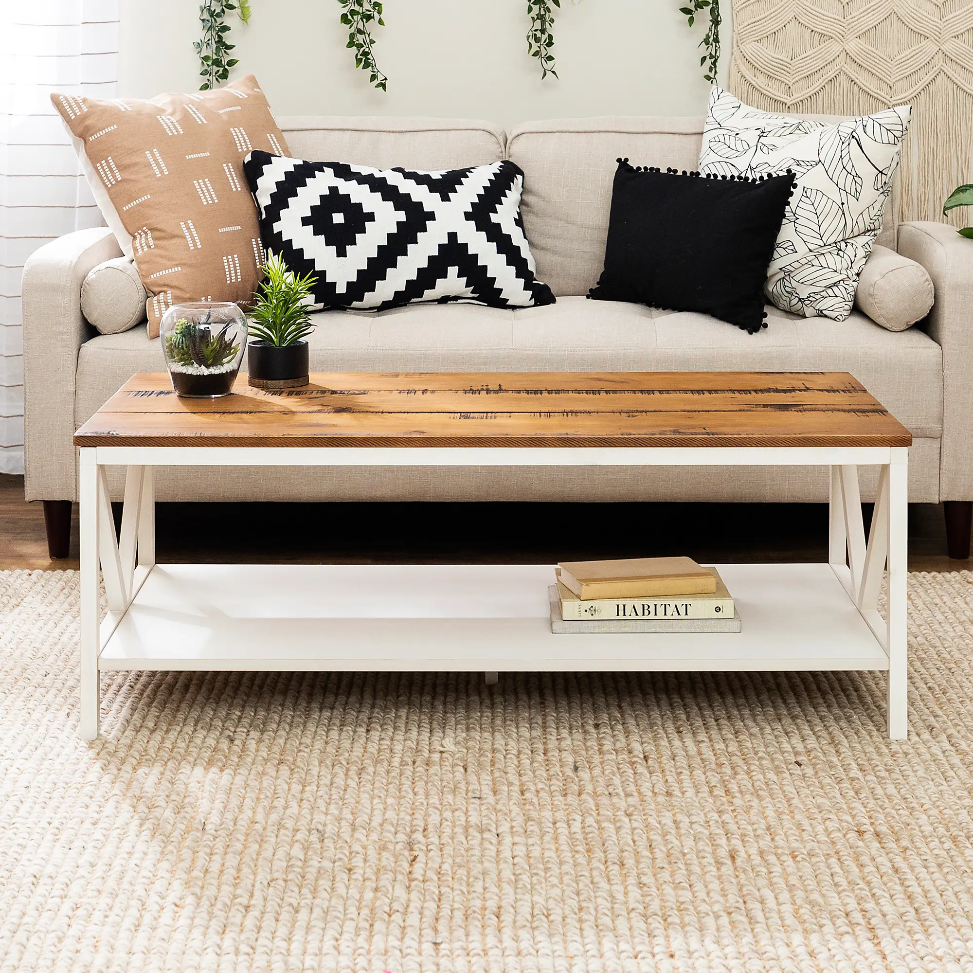 AF48NATCTWWR Natalee White Wash Distressed Farmhouse Coffee Table - Walker Edison-2
