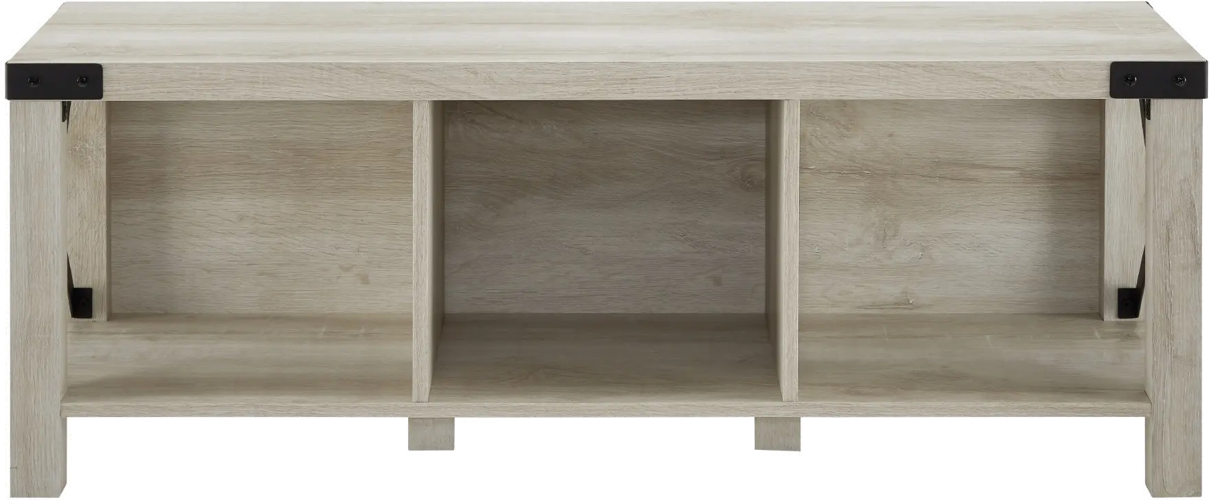 B48MXEBWO Metal X White Oak 48 Inch Farmhouse Entry Bench-1
