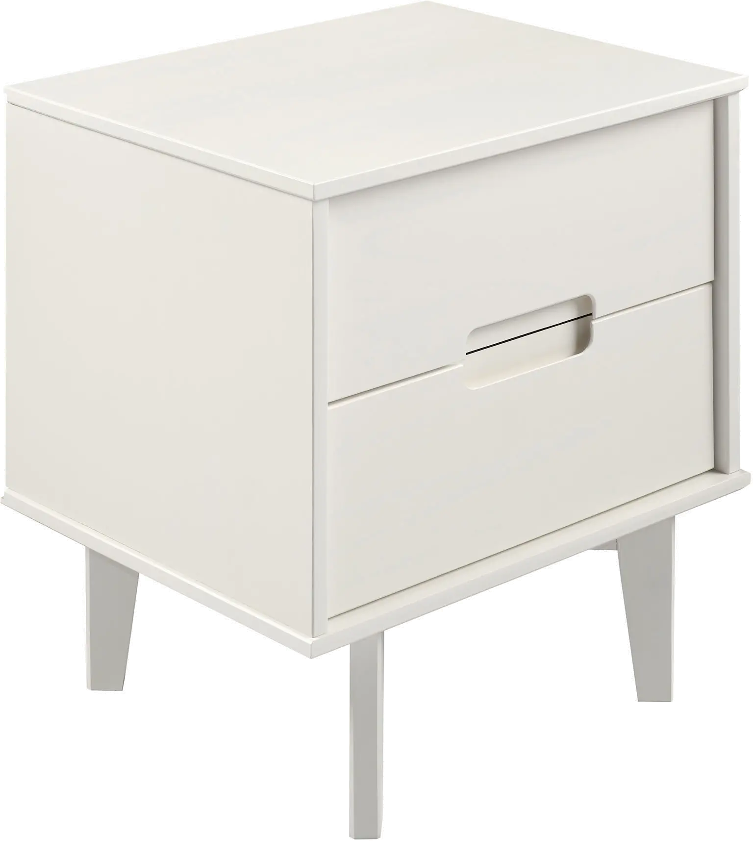 BR2DSLNSWH Sloane Mid-Century Modern White Nightstand - Walker Edison-1