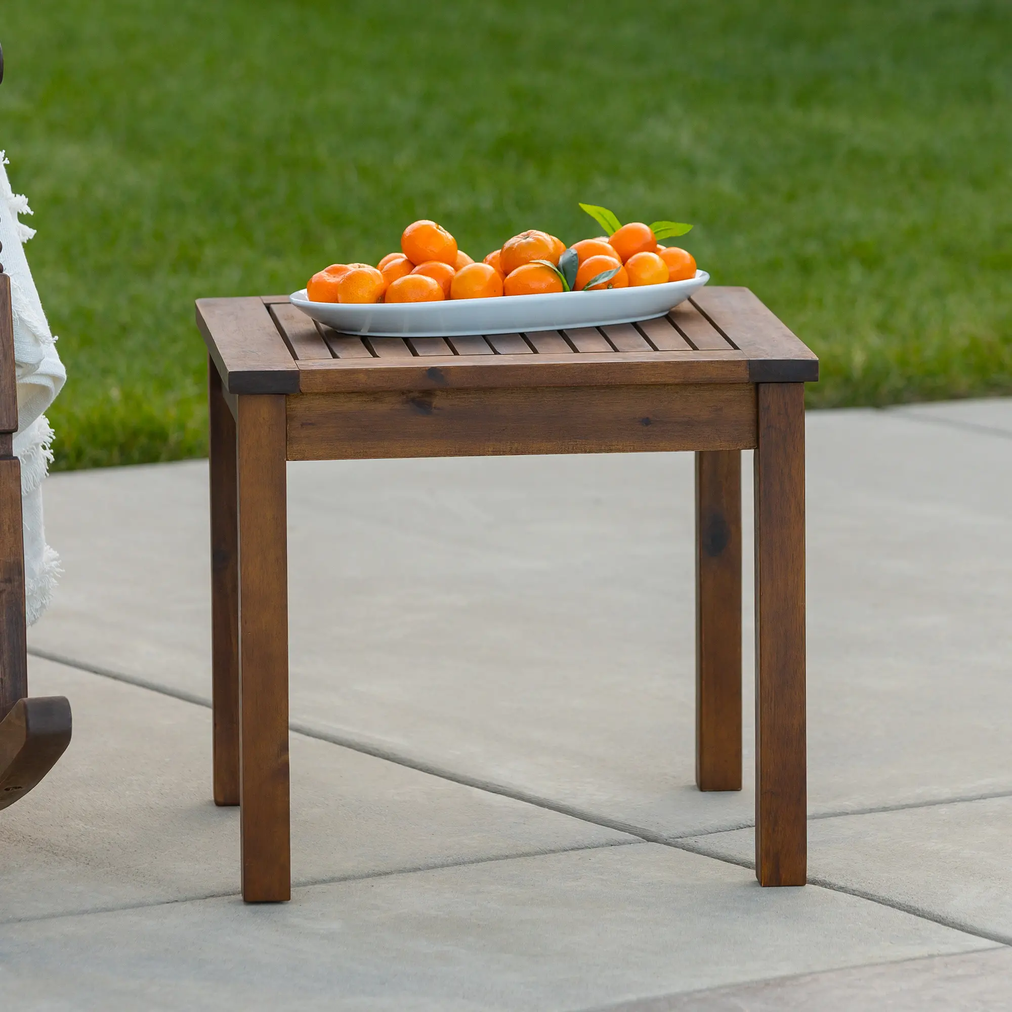 OWSSTDB Dark Brown Patio Wood Side Table - Midland-2