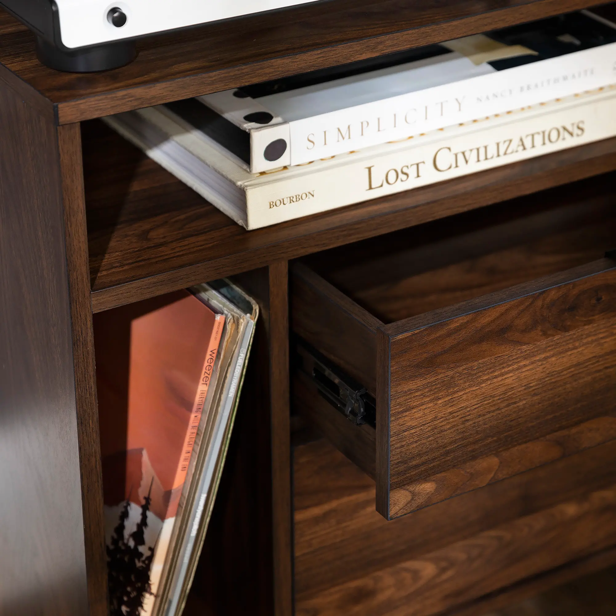 BR25LINNSDW Lincoln Dark Walnut Modern Storage Side Table - Walker Edison-3