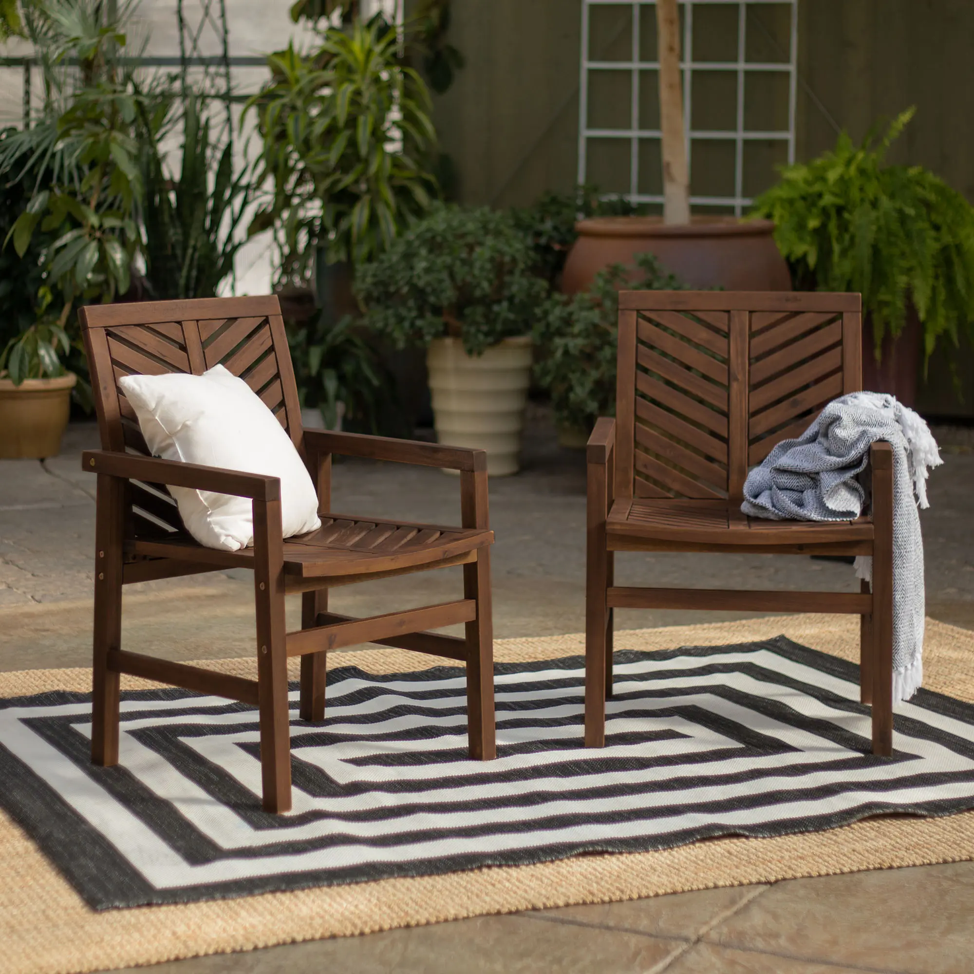 OWC2VINDB Vincent Brown Patio Chairs, Set of 2-2