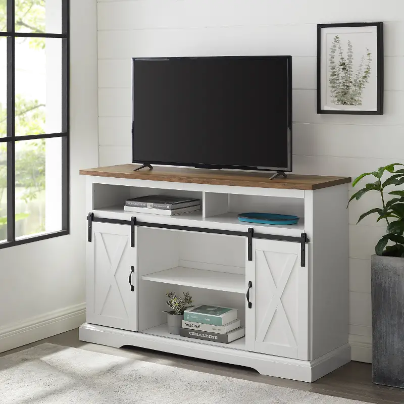 Carolina White 52 Inch Farmhouse TV Stand  - Walker Edison