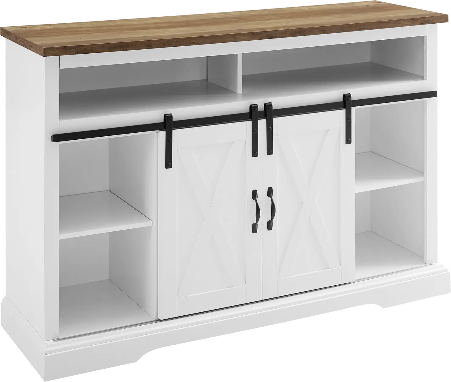 W52HBSBDSW Carolina White 52 Inch Farmhouse TV Stand  - Walker Edison-1