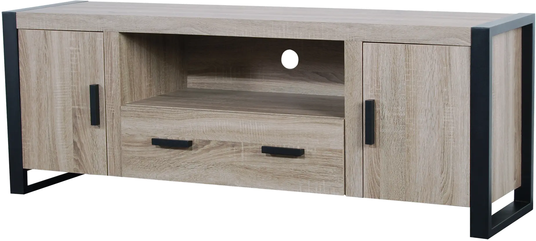 W60UBC22AG Driftwood 60 Inch Urban Industrial Wood TV Stand - Urban Blend-1