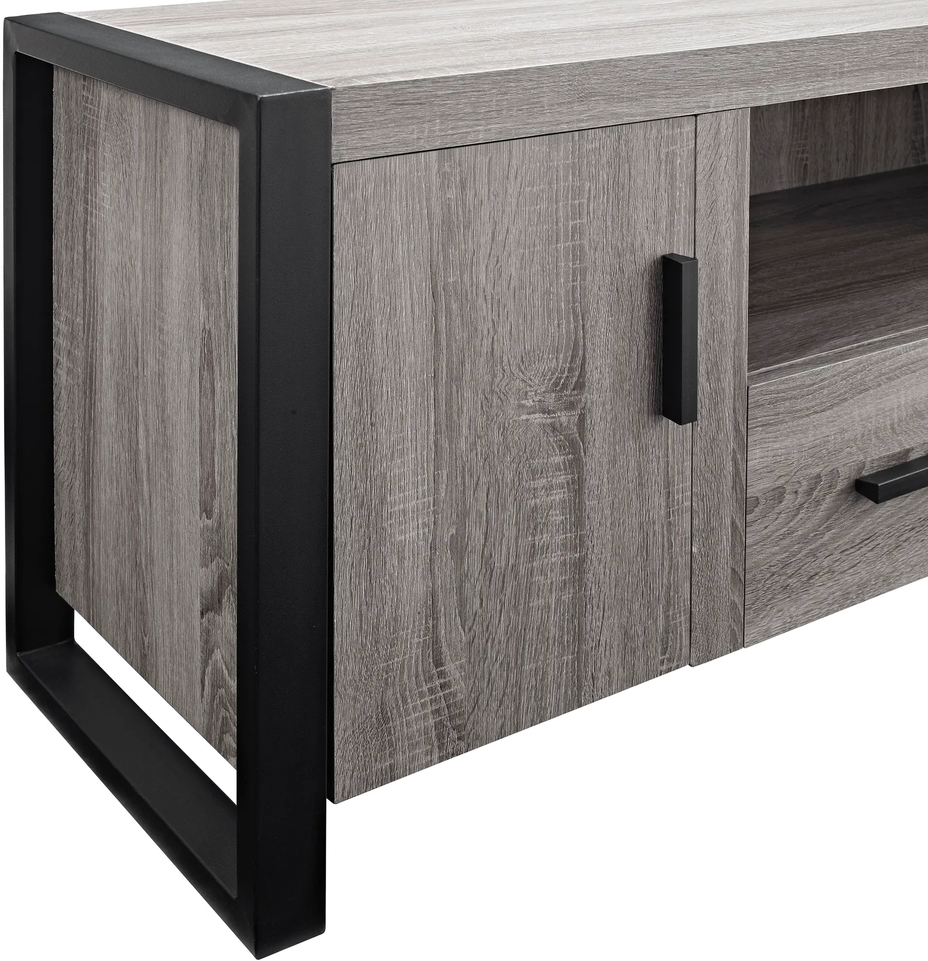 W60UBC22AG Driftwood 60 Inch Urban Industrial Wood TV Stand - Urban Blend-3