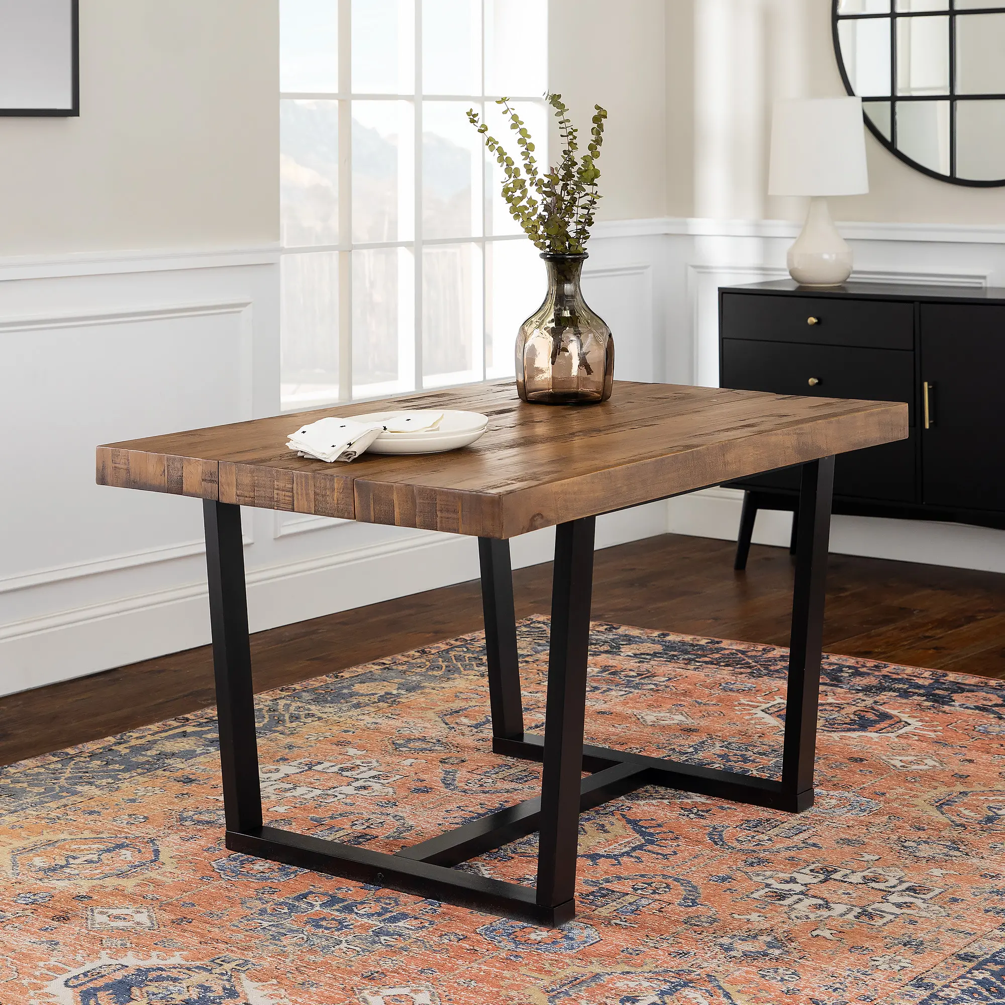 TW52DSWRO Durango Barnwood Dining Table - Walker Edison-2