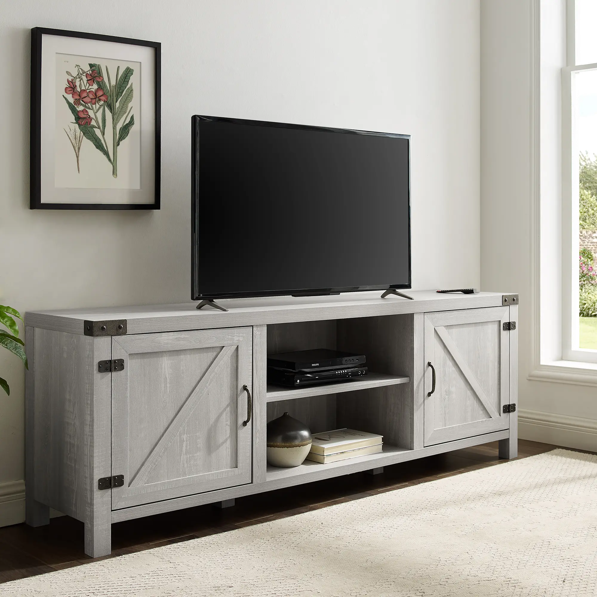 W70BDSDST Gray Farmhouse 70 Inch TV Stand - Walker Edison-2