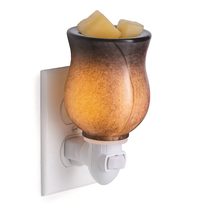 Marbled Swirl Black Glass Pluggable Fragrance Warmer