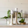 13  White Wood Candle Holder