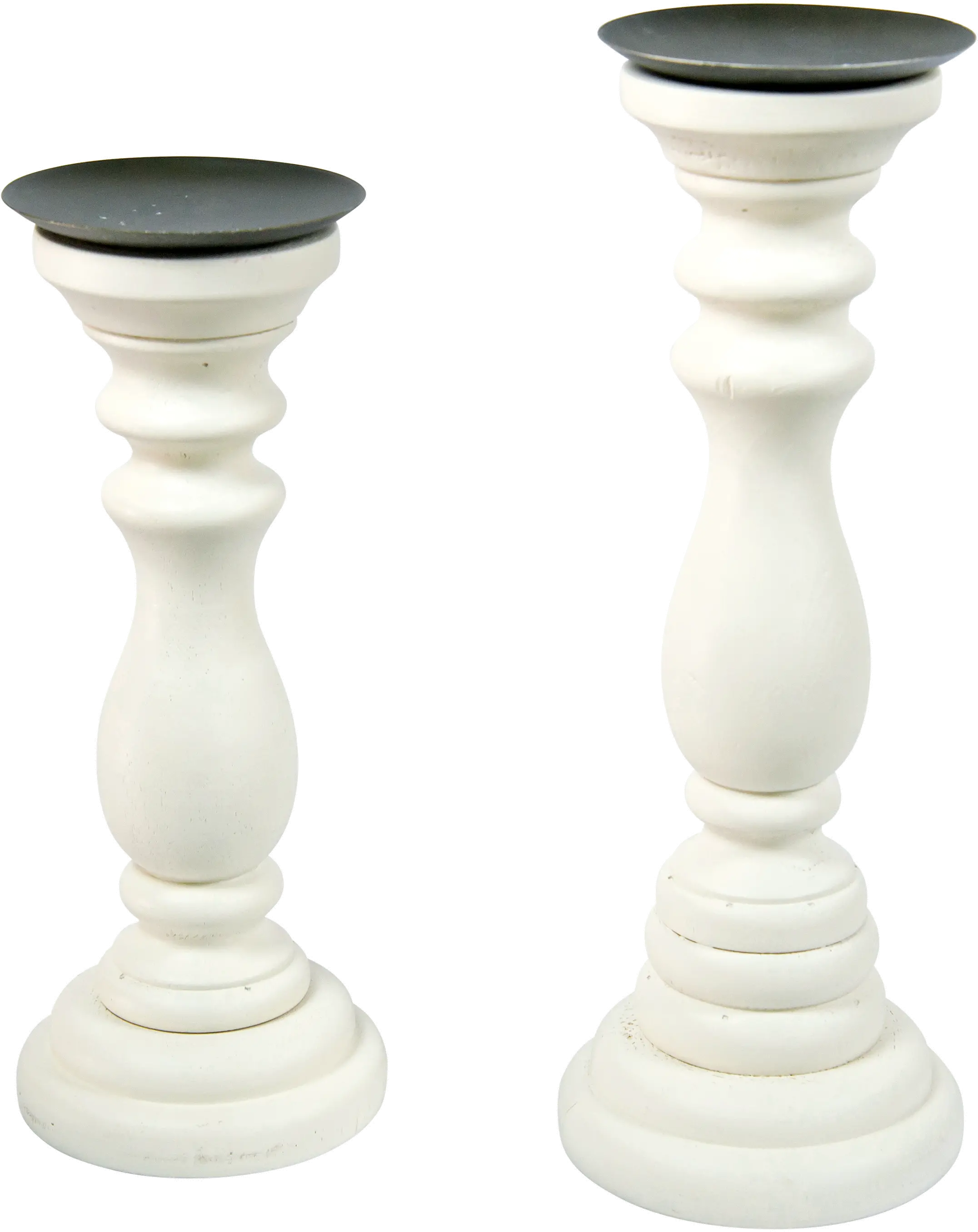 11  White Wood Candle Holder-1