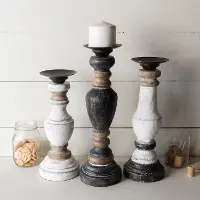 15  Distressed Black and Brown Candle Holder