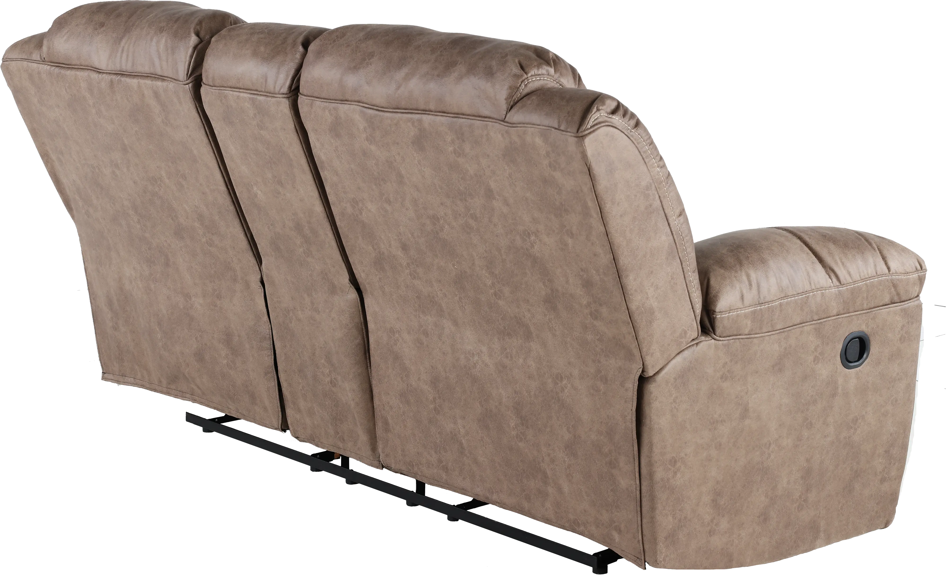 Stoneland Brown Reclining Loveseat with Console-6