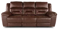 Stoneland Chocolate Brown Casual Reclining Sofa