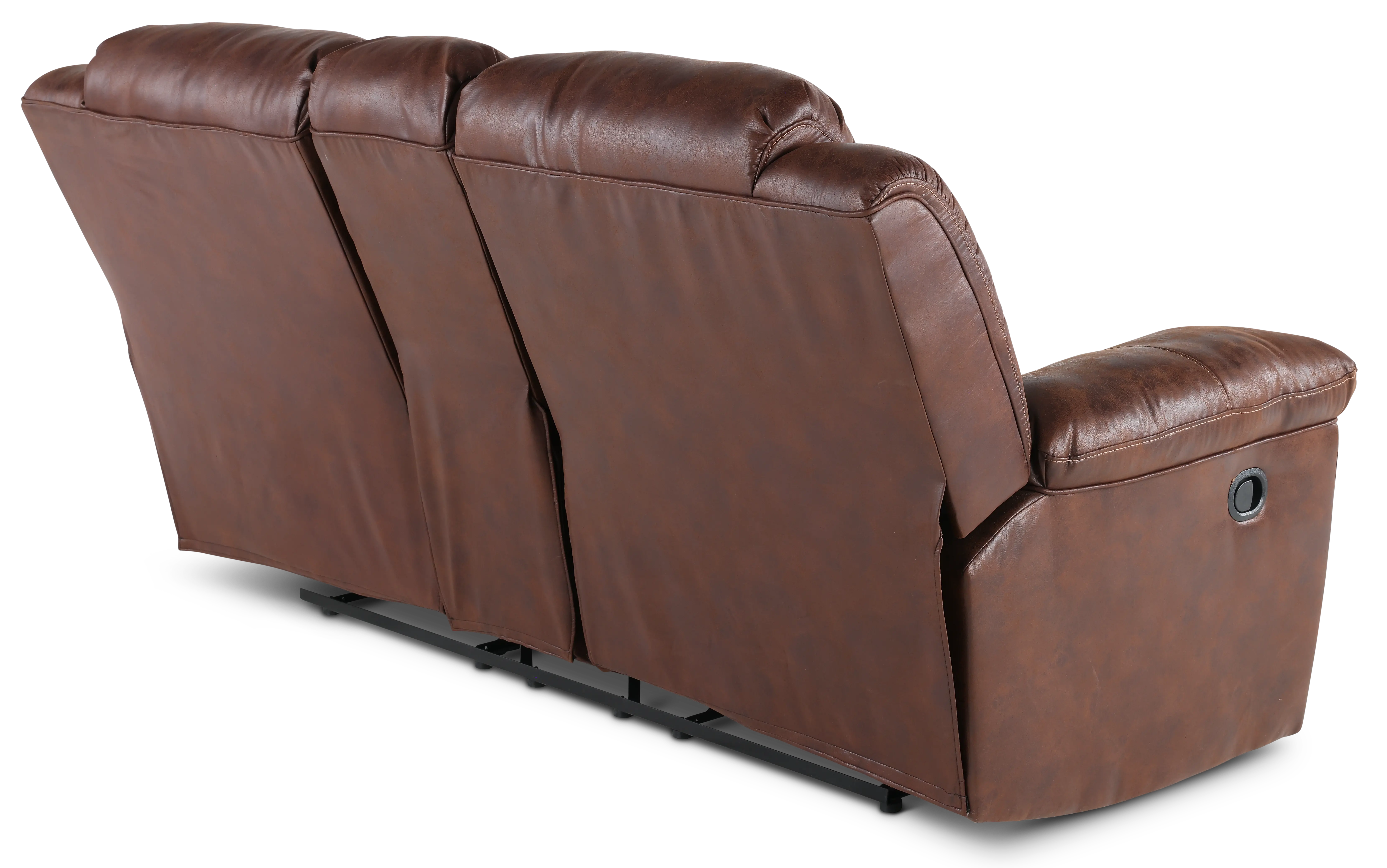 Stoneland Chocolate Brown Reclining Loveseat with Console-6