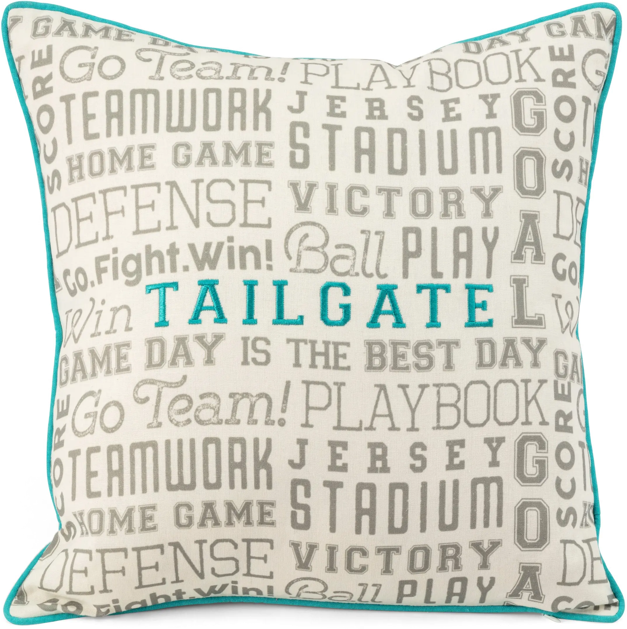 Soft Blue Game Day Tailgate Accent Throw Pillow-1