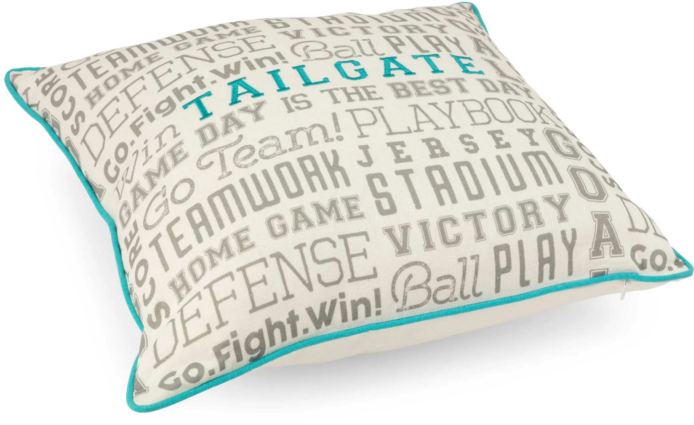 Soft Blue Game Day Tailgate Accent Throw Pillow-2