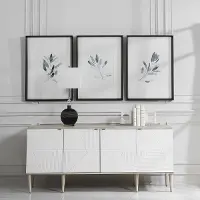 Assorted Simple Sage Framed Print with Matte Black Frame