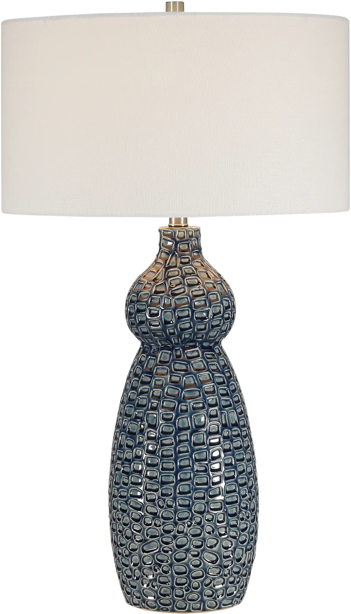 Transitional Deep Cobalt Blue Ceramic Table Lamp - Halloway-1