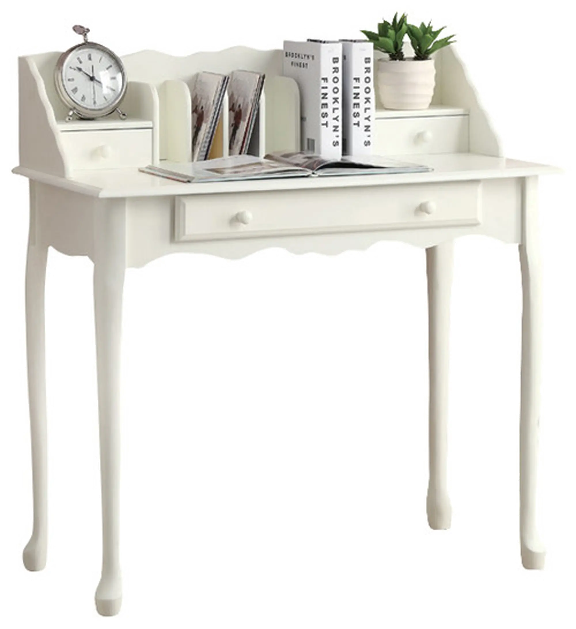 Antique White Computer Desk, image size:2000x2183