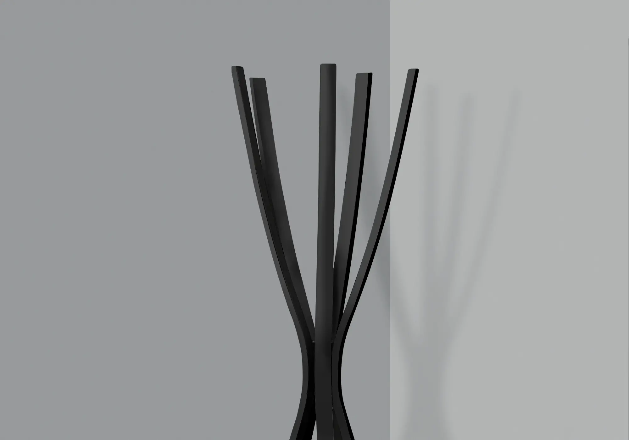 Contemporary Satin Black Metal Coat Rack-3