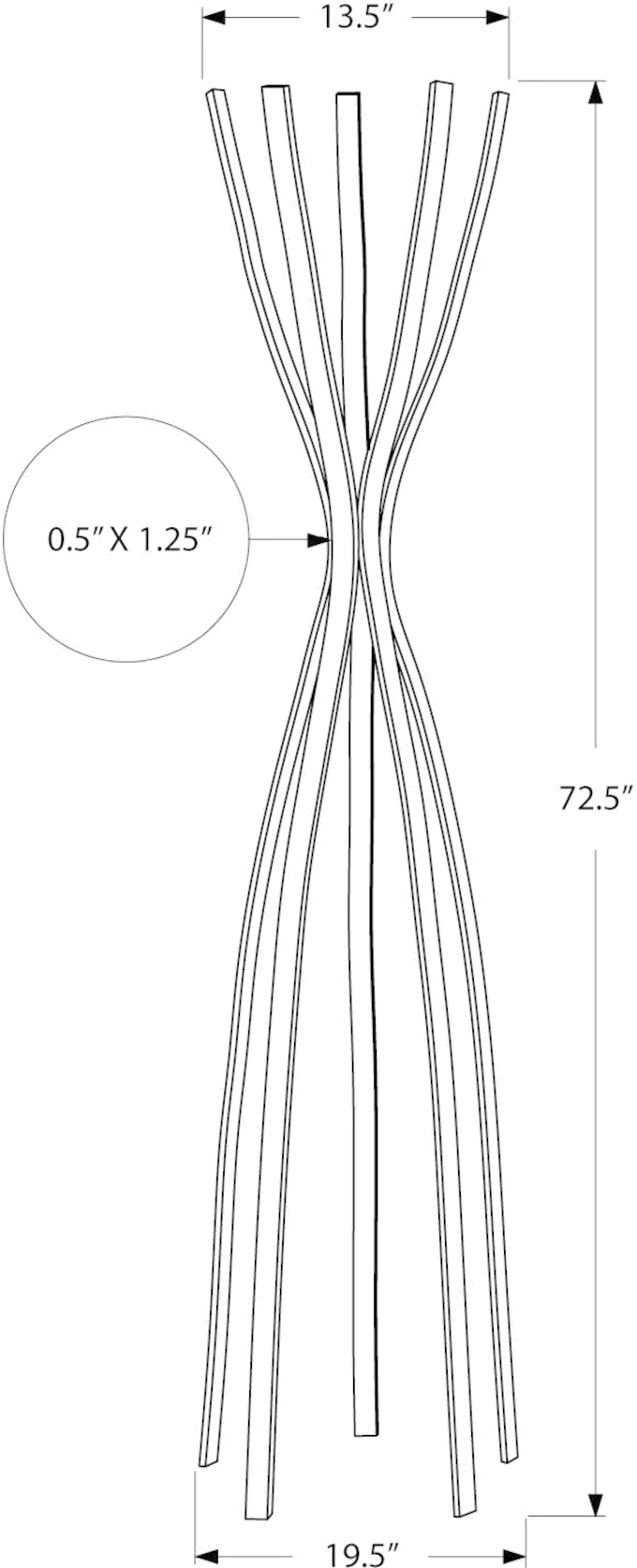 Contemporary Satin Black Metal Coat Rack-5