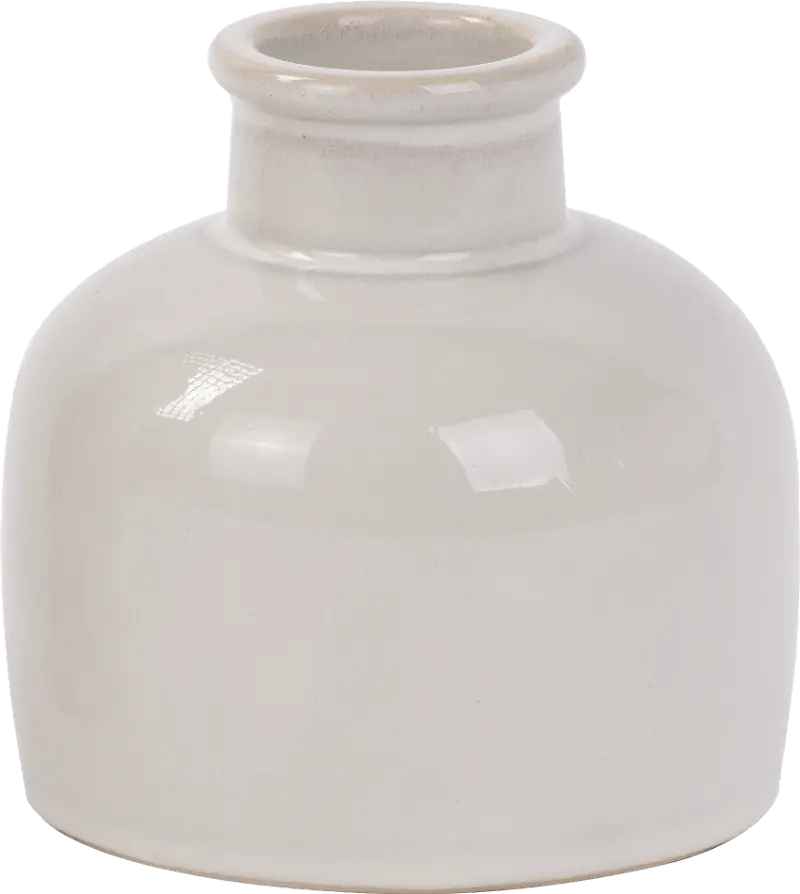 Magnolia Home Furniture 4 Inch Ivory Ceramic Vase