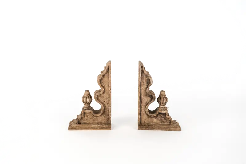 Magnolia Home Furniture Mango Wood Corbel Bookend Pair