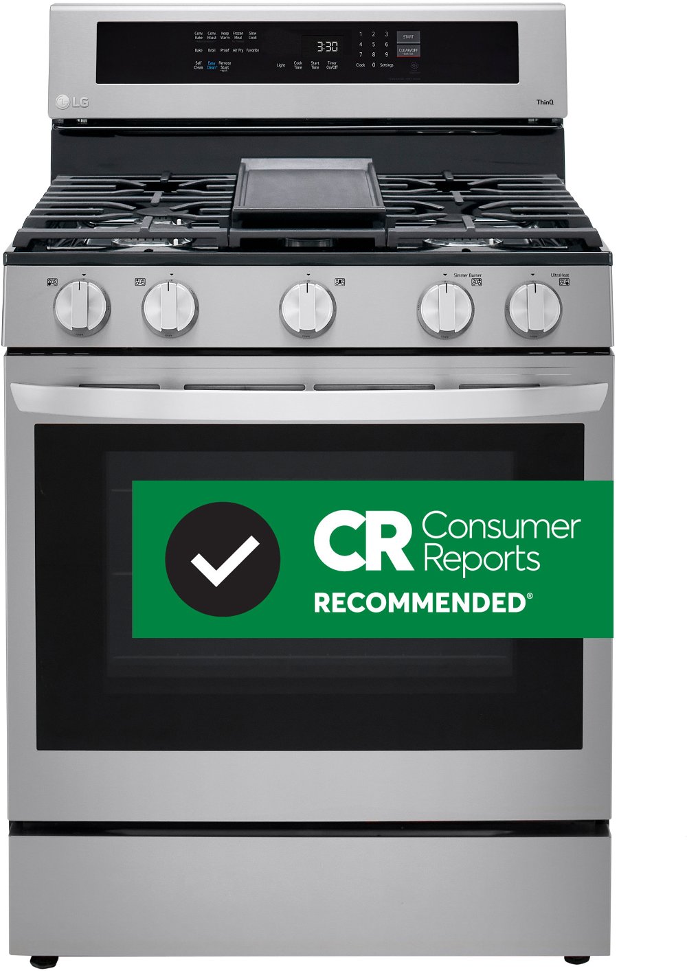 LG 5.8 cu ft Gas Range with InstaView - Stainless Steel