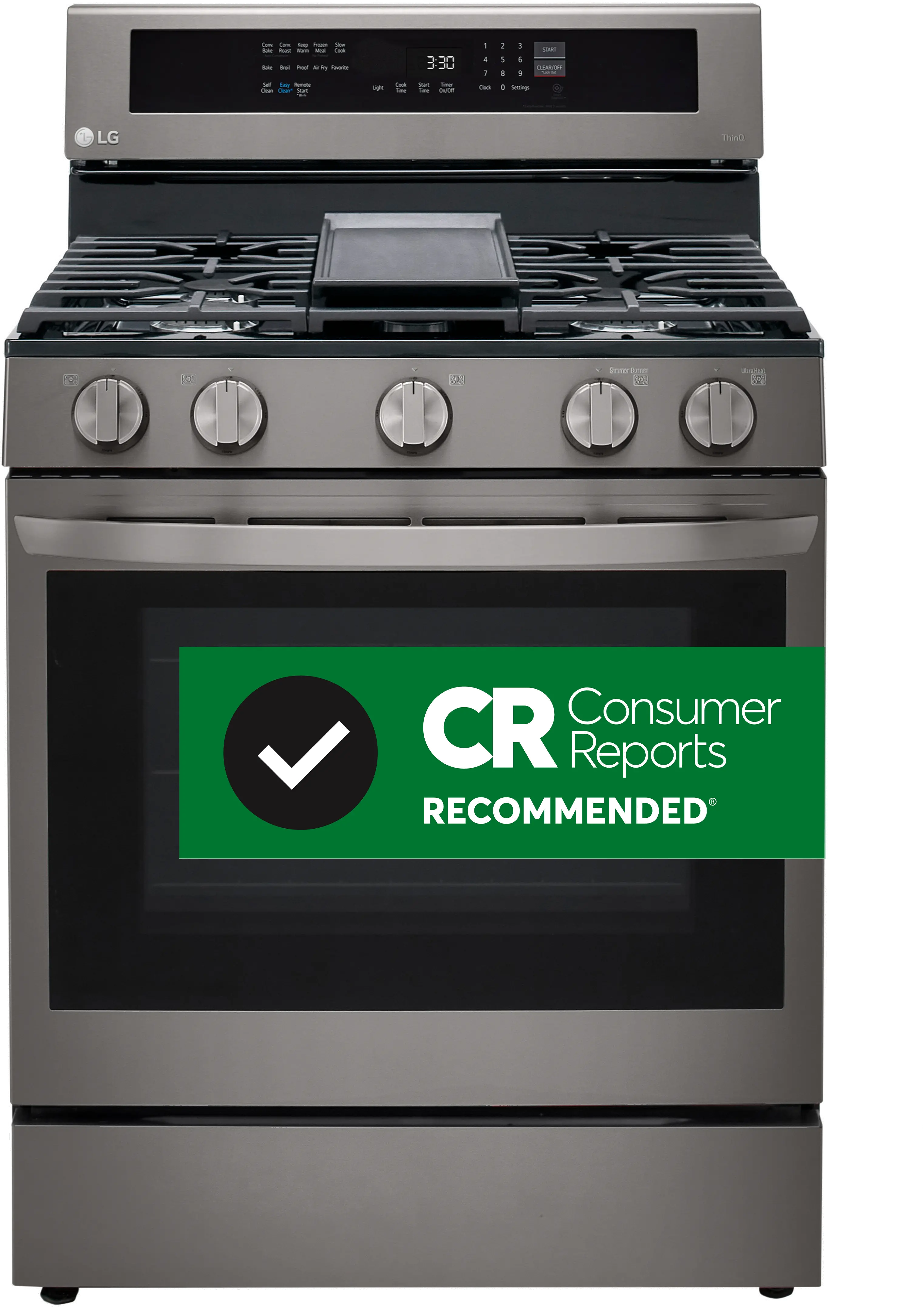 LRGL5825D LG 5.8 cu ft Gas Range with InstaView - Black Stainless Steel-1